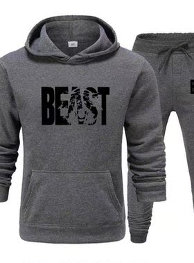 Men Tracksuit 2pcs Men Winter Hoodie Tops Pants Men's Sets H