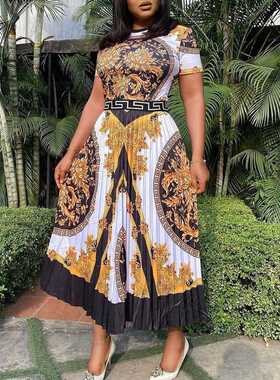 Cutubly Plus Size Loose Casual Dress Printed Long Sleeve Dre