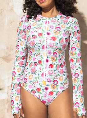 New One-Piece Swimsuit Closed Long Sleeve Swimwear For Sport