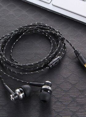 1PCS Wired Earphone Stereo In-Ear 3.5mm Nylon Weave Cable