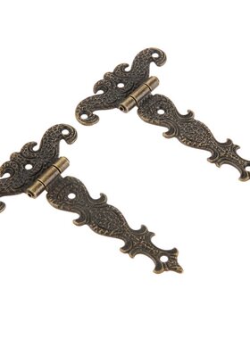 2Pcs Vintage Brass Plated Big Decorative Hinge Cabinet Door