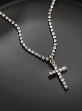 Cross necklace十字项炼满钻吊坠满钻盒子炼项炼闪闪发亮jewelry