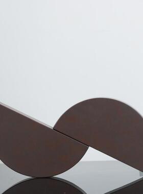 现代简约铁艺双半圆摆件客厅样板房桌面书房摆件时尚软装饰品