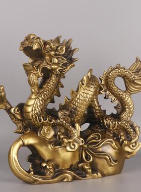 杨铜记 铜龙 铜福禄龙 生肖龙家具办公室铜龙摆件 葫芦龙