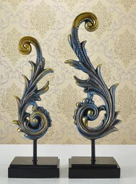 新款 欧式简约家居工艺品 抽象凤尾摆件 创意礼品 树脂装饰品