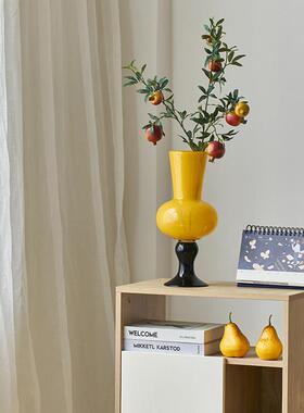 中古风芬顿琉璃高脚风灯花瓶客厅高级感水培鲜花法式轻奢风软装瓶