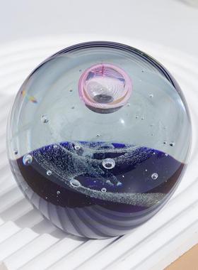 多色玻璃星空球彩色琉璃球太阳系桌面摆件生日礼物亚马逊跨境热销
