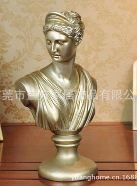 维纳斯雕像头仿古银树脂工艺品客厅书房新房手工摆件家居装饰品