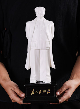 白瓷伟人毛主席瓷像毛泽