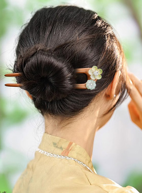 日常通勤木簪女簪檀木发簪