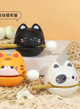 解压小木鱼摆件办公工位敲打情绪控制稳定治愈可爱佛系生日小礼物