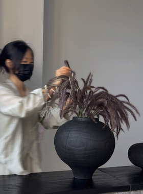 侘寂风花瓶摆件客厅插花复古花器