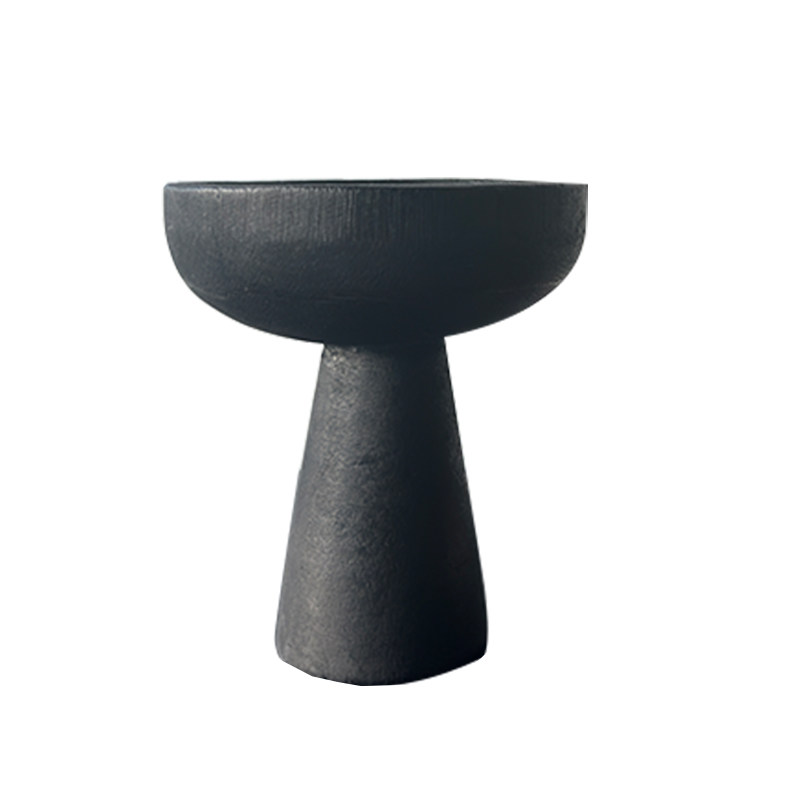 侘寂风黑色高脚小果盘复古做旧实木托盘果篓民宿家用高级装饰摆件,淘宝优惠券,粉丝福利购,淘宝优惠卷