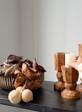 侘寂风实木托盘软装组合陈列套餐