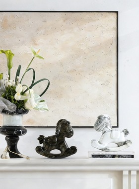 大理石马年摇摇马高档样板间软装