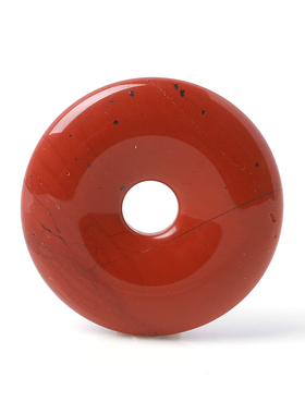 天然水晶红竹石平安扣吊坠女怀古红碧玉有金点一物一图438