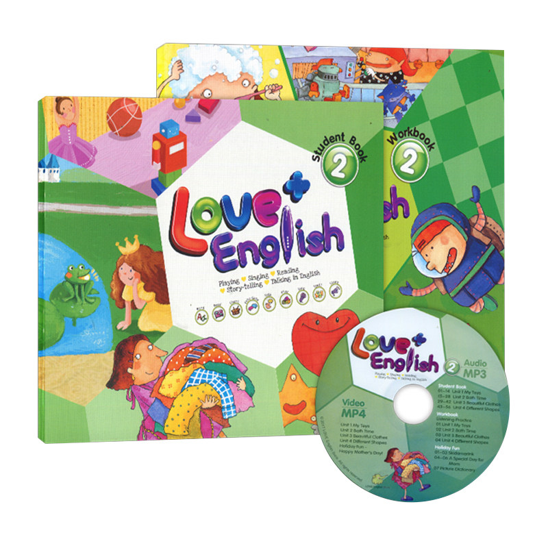 新版点读版love+english 2级别 小班下册 幼儿园英语启蒙入门教材含APP 爱加美语3-6岁幼儿启蒙 台湾东西love english培训机构教材