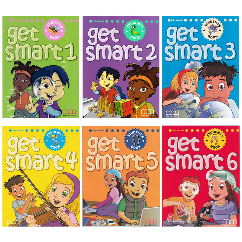 原版英国MM出版社 get smart 1/2/3/4/5/6级英语教材 6-12岁小学阶段少儿英语教材美式发音美语学生书练习册APP CD-ROM互动软件