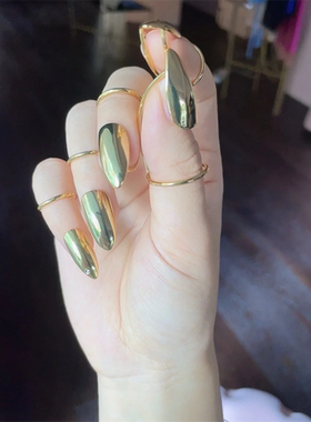 高级金属指甲套戒指ins穿戴美甲戒指套小众设计个性独特夸张配饰