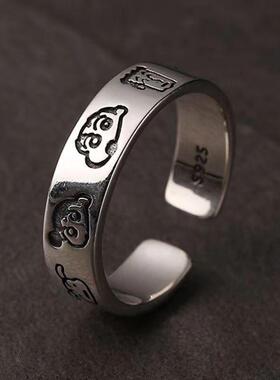 蜡笔小新戒指ins指环情侣戒子女卡通可爱闺蜜礼物学生可调节指环