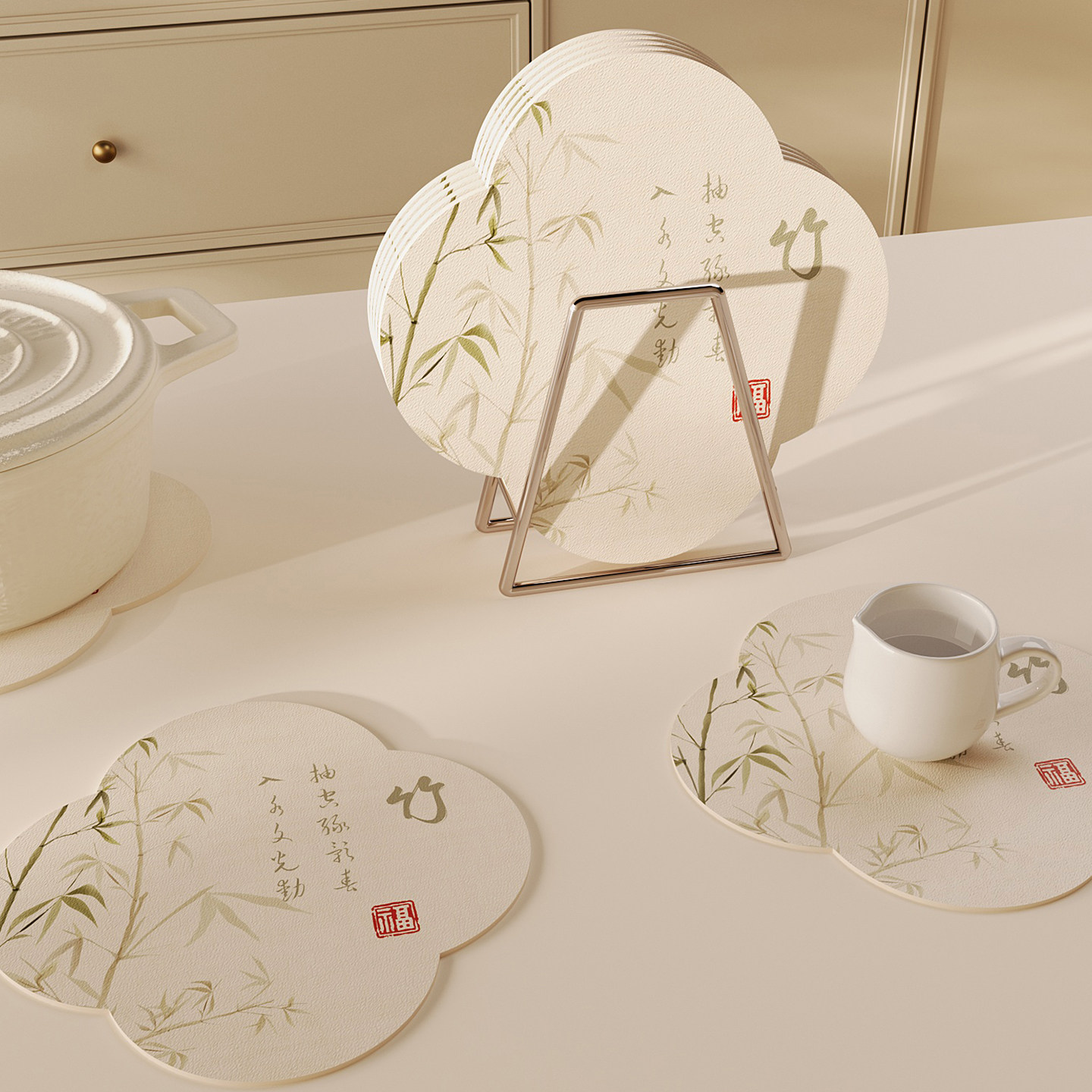 硅藻泥新中式杯垫异形吸水餐垫防烫耐高温沥水垫碗盘垫桌面保护垫,淘宝优惠券,粉丝福利购,淘宝优惠卷