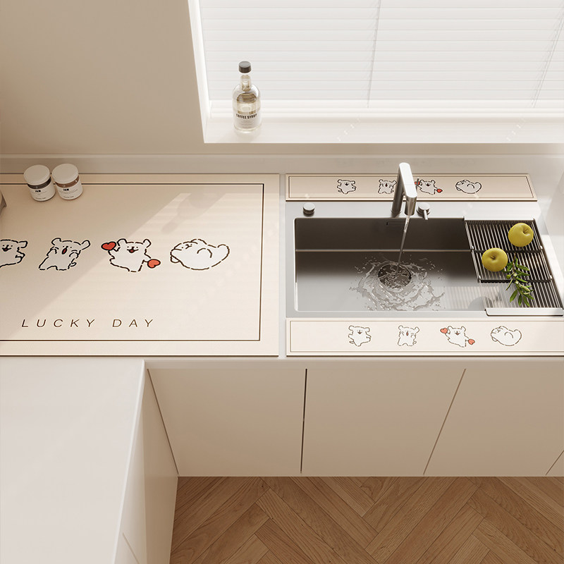 厨房水龙头防溅水挡水条卫生间洗手台台面垫吸水垫软硅藻泥沥水垫,淘宝优惠券,粉丝福利购,淘宝优惠卷