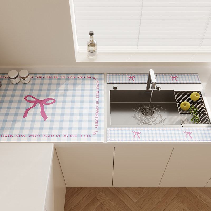 厨房水龙头软硅藻泥挡水条沥水垫台面垫卫生间洗手台防溅水吸水垫,淘宝优惠券,粉丝福利购,淘宝优惠卷