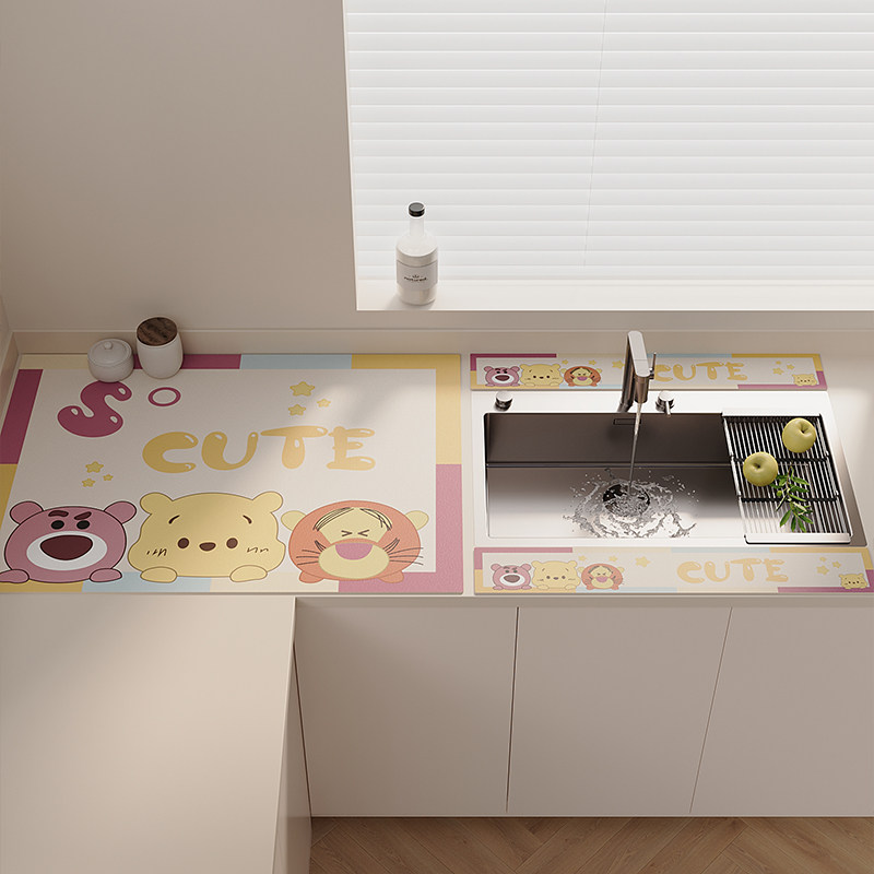 厨房水龙头挡水条免洗速干防溅水卫生间沥水垫硅藻泥吸水垫高级感,淘宝优惠券,粉丝福利购,淘宝优惠卷