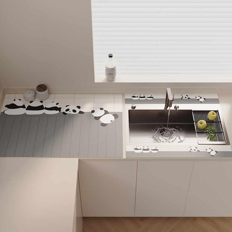 厨房软硅藻泥防溅水沥水垫水龙头吸水垫挡水条洗手台卫生间台面垫,淘宝优惠券,粉丝福利购,淘宝优惠卷