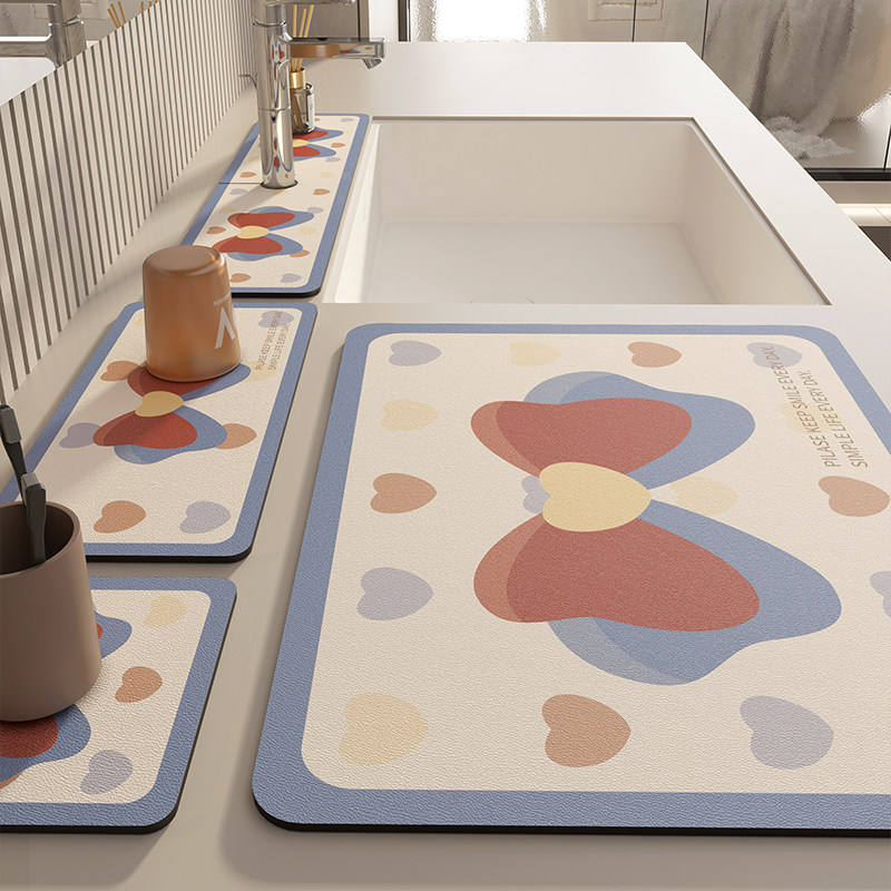 厨房卫生间水龙头窄边沥水垫硅藻泥吸水垫洗手间洗漱洗手台台面垫,淘宝优惠券,粉丝福利购,淘宝优惠卷