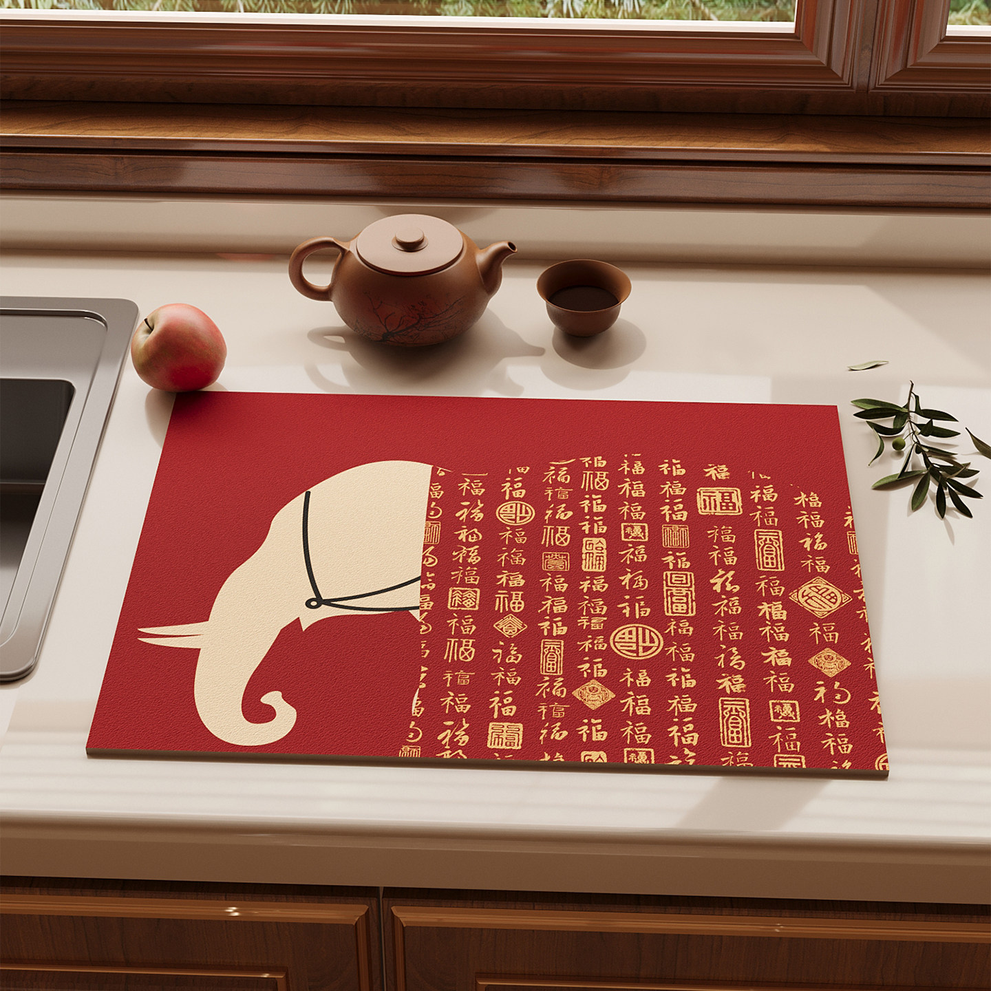 碗盘杯免洗可擦保护垫厨具隔热垫红色厨房沥水台面垫硅藻泥吸水垫,淘宝优惠券,粉丝福利购,淘宝优惠卷