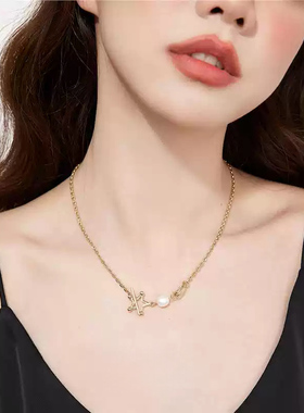 MORI DORI星动之未法式五角星拼接淡水珍珠项链简约百搭锁骨链