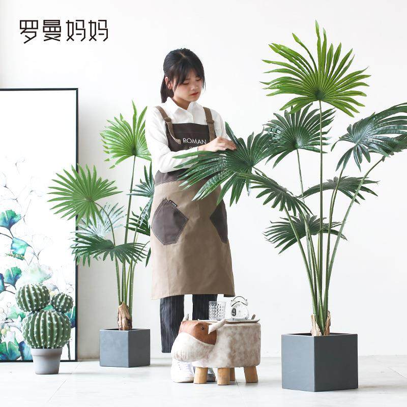 罗曼妈妈北欧风仿真绿植散尾葵扇葵高档客厅室内大型植物落地盆景,淘宝优惠券,粉丝福利购,淘宝优惠卷