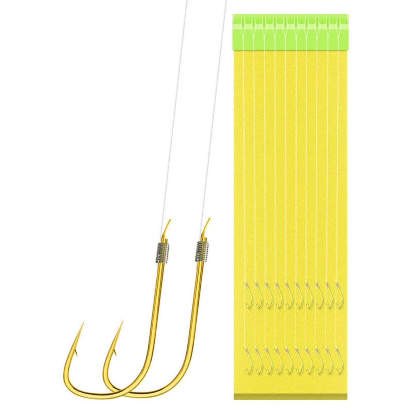 A0.1金袖鱼钩子线双钩绑好成品套装袖钩有无倒刺溪哥石斑小白条 - 图3