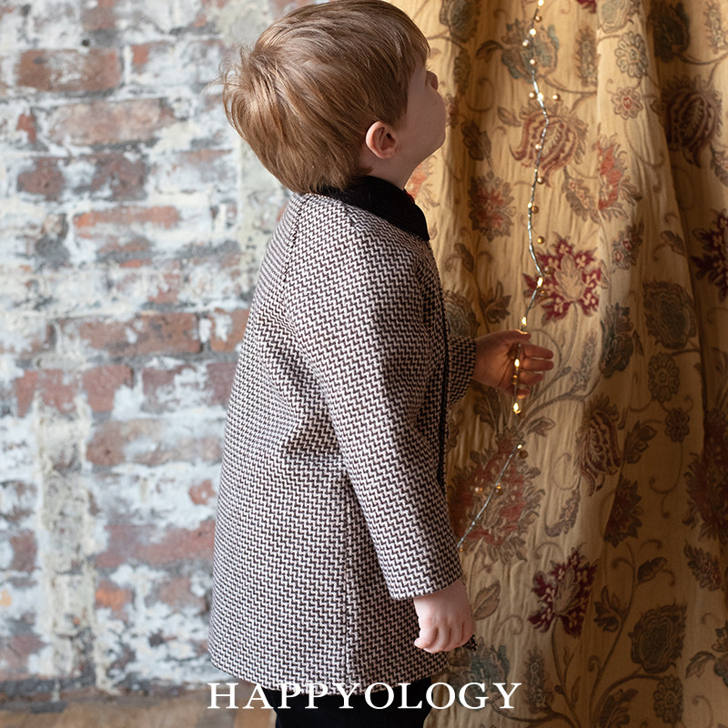 Happyology英国儿童装新款男童英伦女童秋冬毛呢外套中长款呢大衣,淘宝优惠券,粉丝福利购,淘宝优惠卷