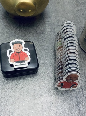 球星卡通人偶冰箱贴磁贴装饰徽章