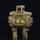 Antique bronze responsive tripod incense burner household ceramic square tripod temple worship extra large square incense burner