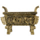 Antique bronze responsive tripod incense burner household ceramic square tripod temple worship extra large square incense burner