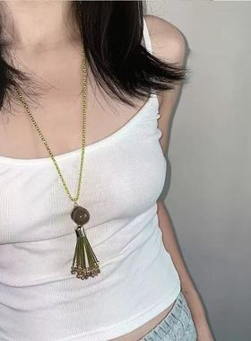 太空人宇航员毛衣长款项链高级感