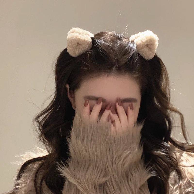 新年红色羊羔毛可爱猫耳朵小抓夹甜美女孩三角形顶夹侧边发夹头饰,淘宝优惠券,粉丝福利购,淘宝优惠卷