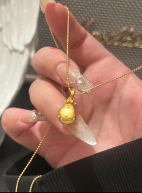 拉丝丝绒点钻工艺小福袋项链袋袋有福袋袋有财锁骨链轻奢百搭送链