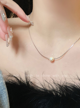 新款冷淡风极简珍珠项链