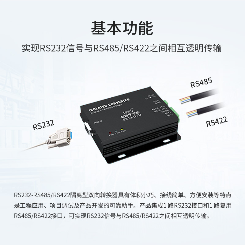 RS232 RS485 RS422隔离型接口双向转换支持稳定双向转换-图1