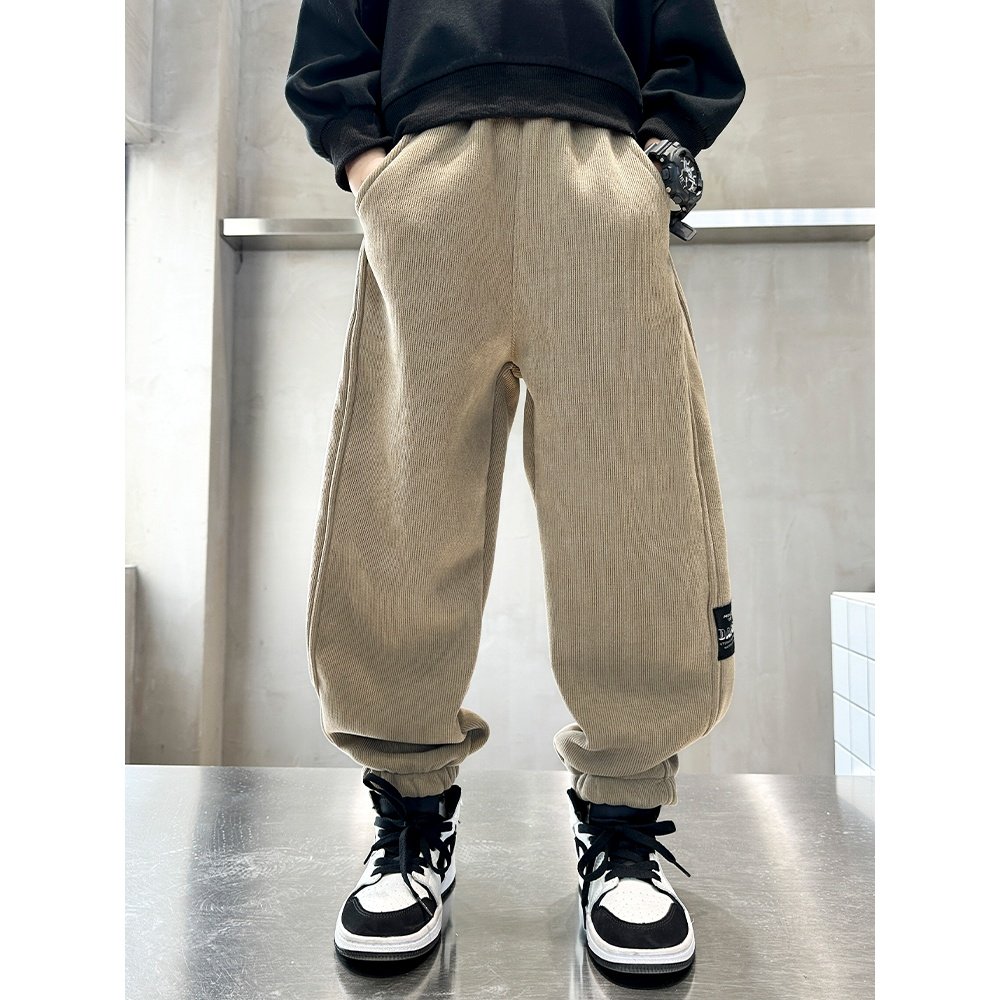 男童加绒裤子秋冬款2025新款儿童运动休闲裤中大童百搭加厚束脚裤,淘宝优惠券,粉丝福利购,淘宝优惠卷