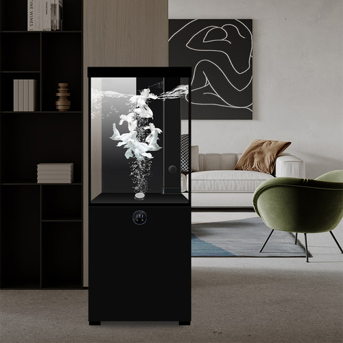 迪顺鱼缸2025年新款超白玻璃底滤金鱼缸水族箱落地客厅家用鱼缸 - 图1