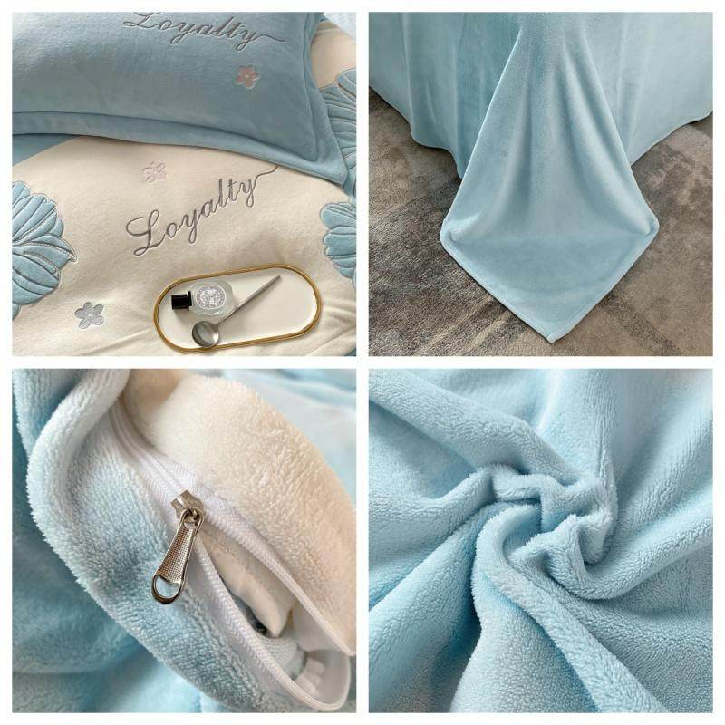 出口家纺轻奢高端牛奶绒四件套冬季保暖珊瑚绒加绒花卉被罩三件套,淘宝优惠券,粉丝福利购,淘宝优惠卷