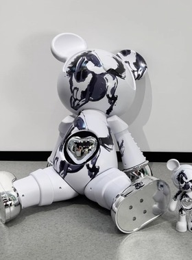 星际熊徐悲鸿水墨奔马图高档摆件