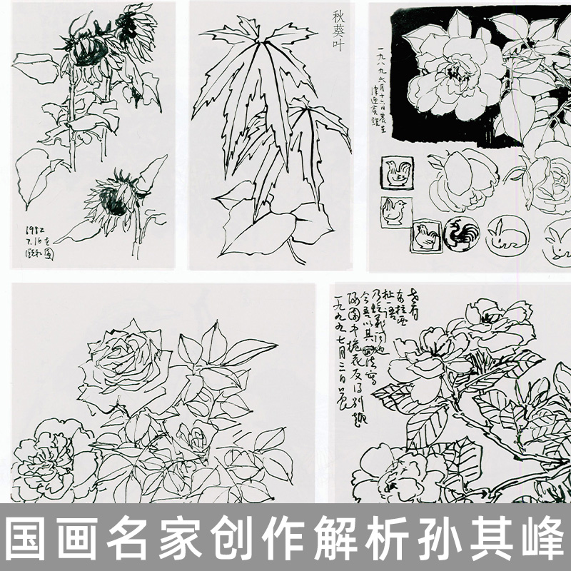 全2册孙其峰画集 中国花鸟画技法＋国画名家创作解析山水画教学步骤绘画教材传统国画水墨画动物牡丹花卉禽鸟画法入门基础教程画册 - 图3