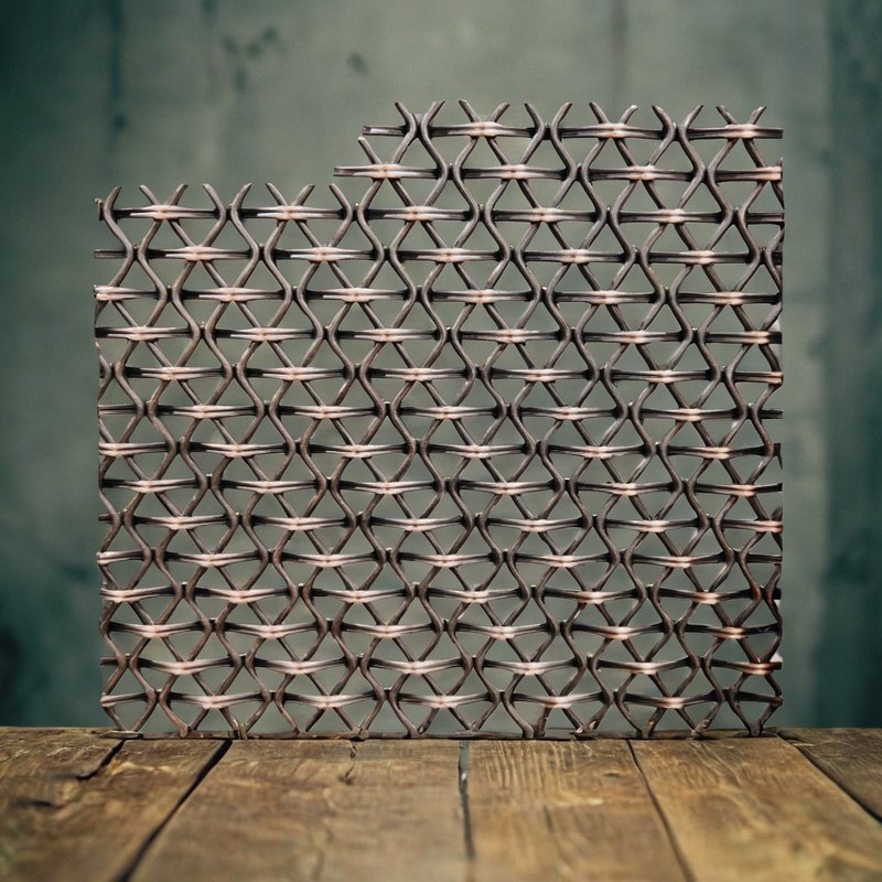 仿古做旧幕墙金属网屏风方孔不锈钢氟碳漆隔断金色吊顶镀钛菱形孔,淘宝优惠券,粉丝福利购,淘宝优惠卷