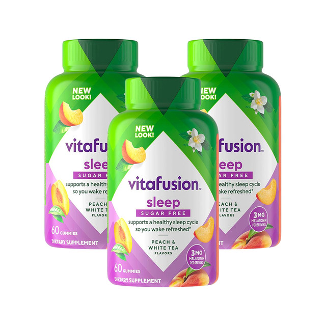 American vitafusion melatonin gummies sleepwell sleep aid VF sleep gummies 60 ແຄບຊູນ 3 ຂວດ